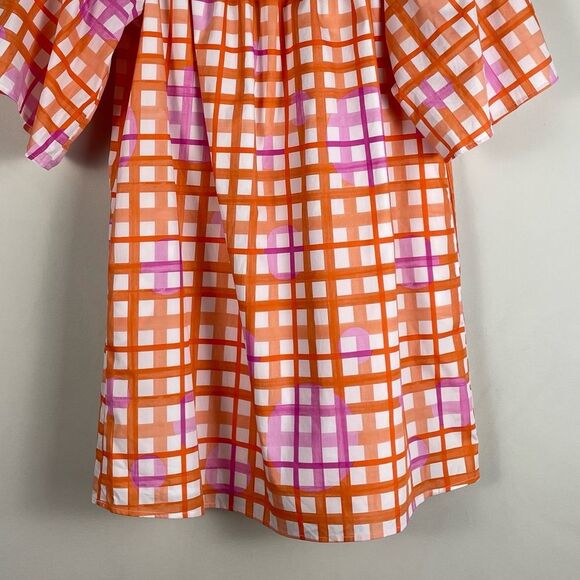 Corey Lynn Calter Anthro Mary Off Shoulder Ruffle Dress Plaid Print Sz MP NEW - Picture 5 of 13